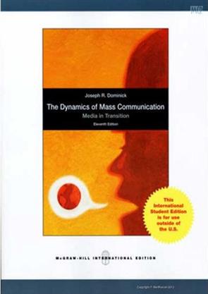 Dynamics Of Mass Communication Media In Transition 11Th Edition (Ie ...